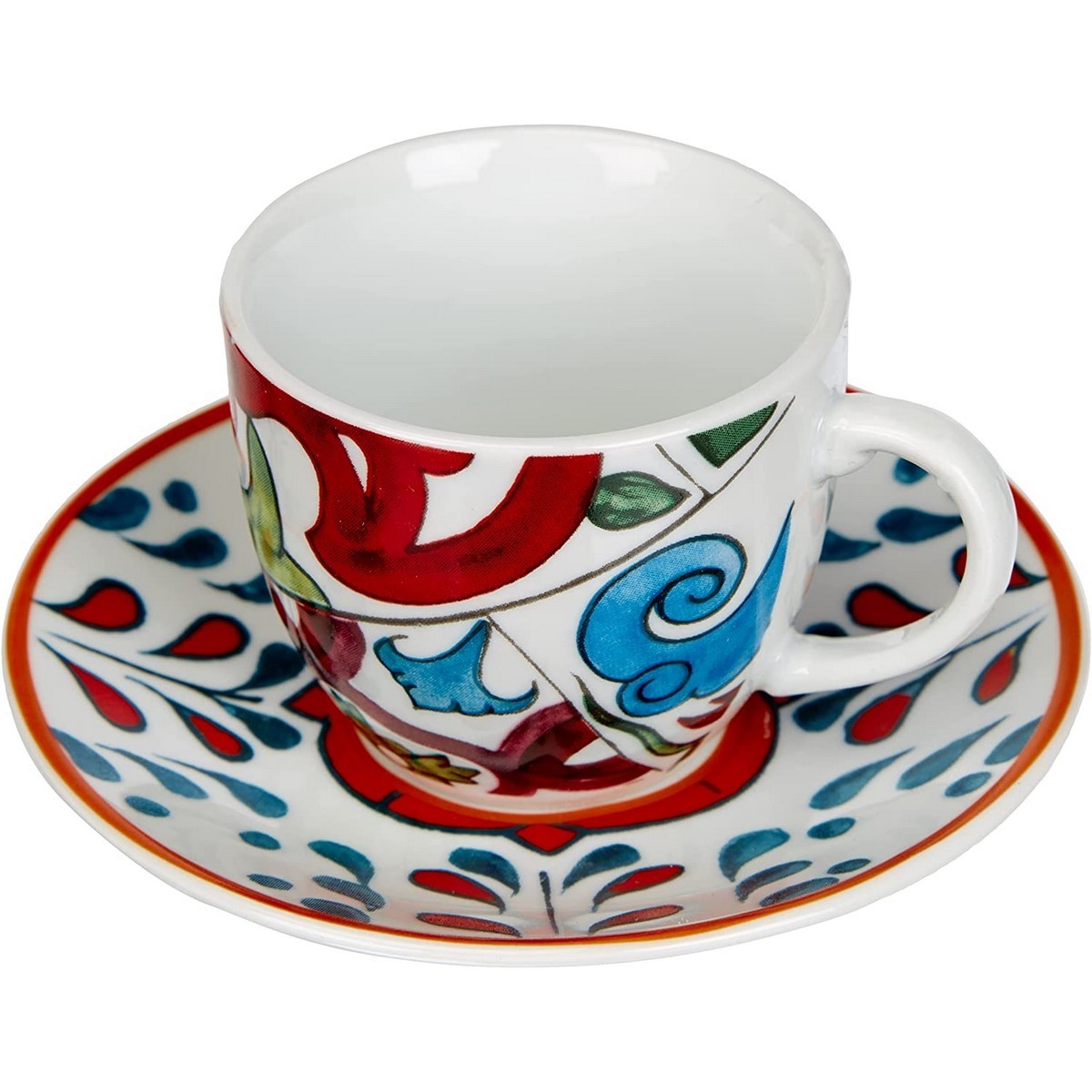 Acquista online Coffee cups with saucers, Lisbon series, 6 pieces set, multicolored code 62715 Excelsa